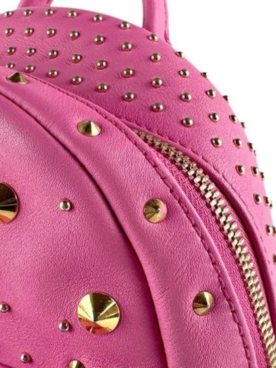 Auth MCM Backpack Pink/Gold Leather/Metal - z9383 main image 10